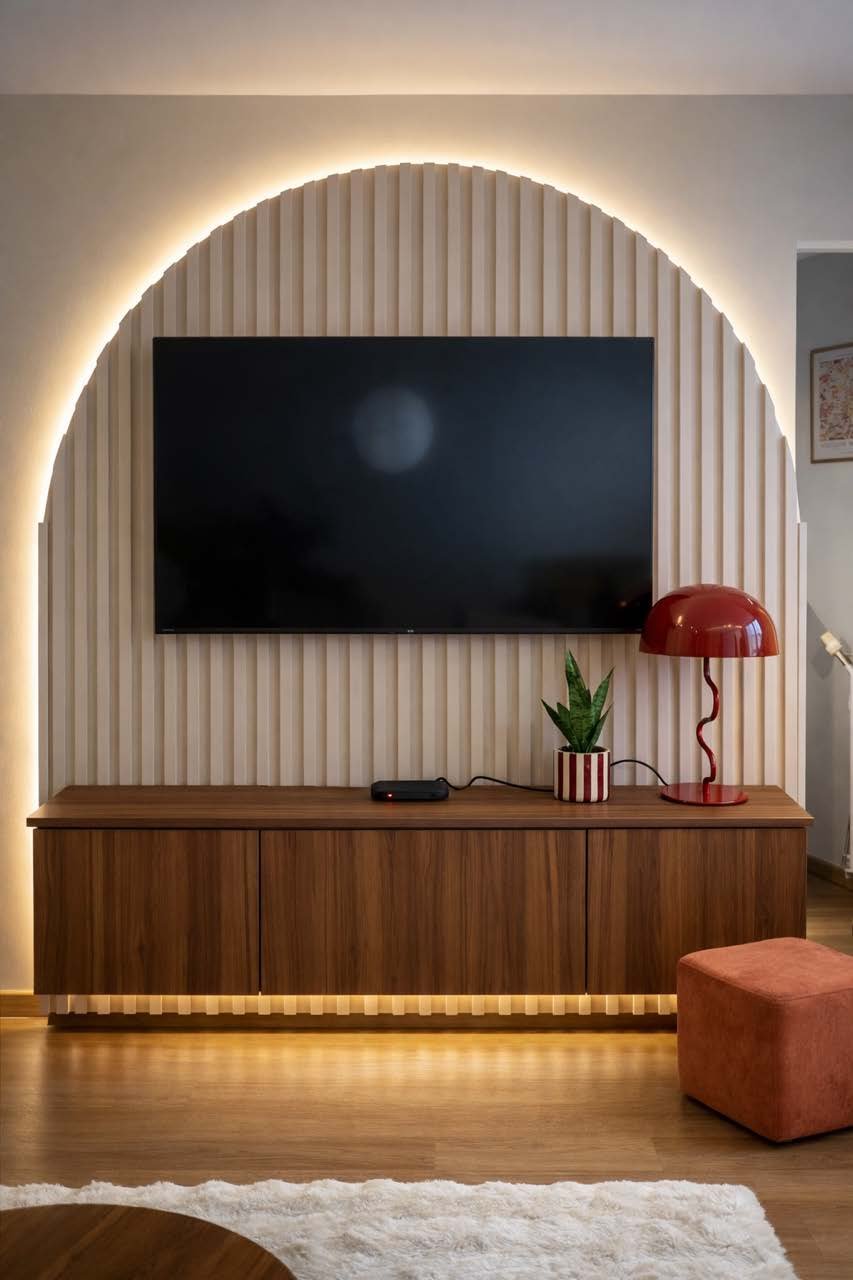 Décoratrice d'intérieur à Mulhouse - meuble TV moderne sur structure bois