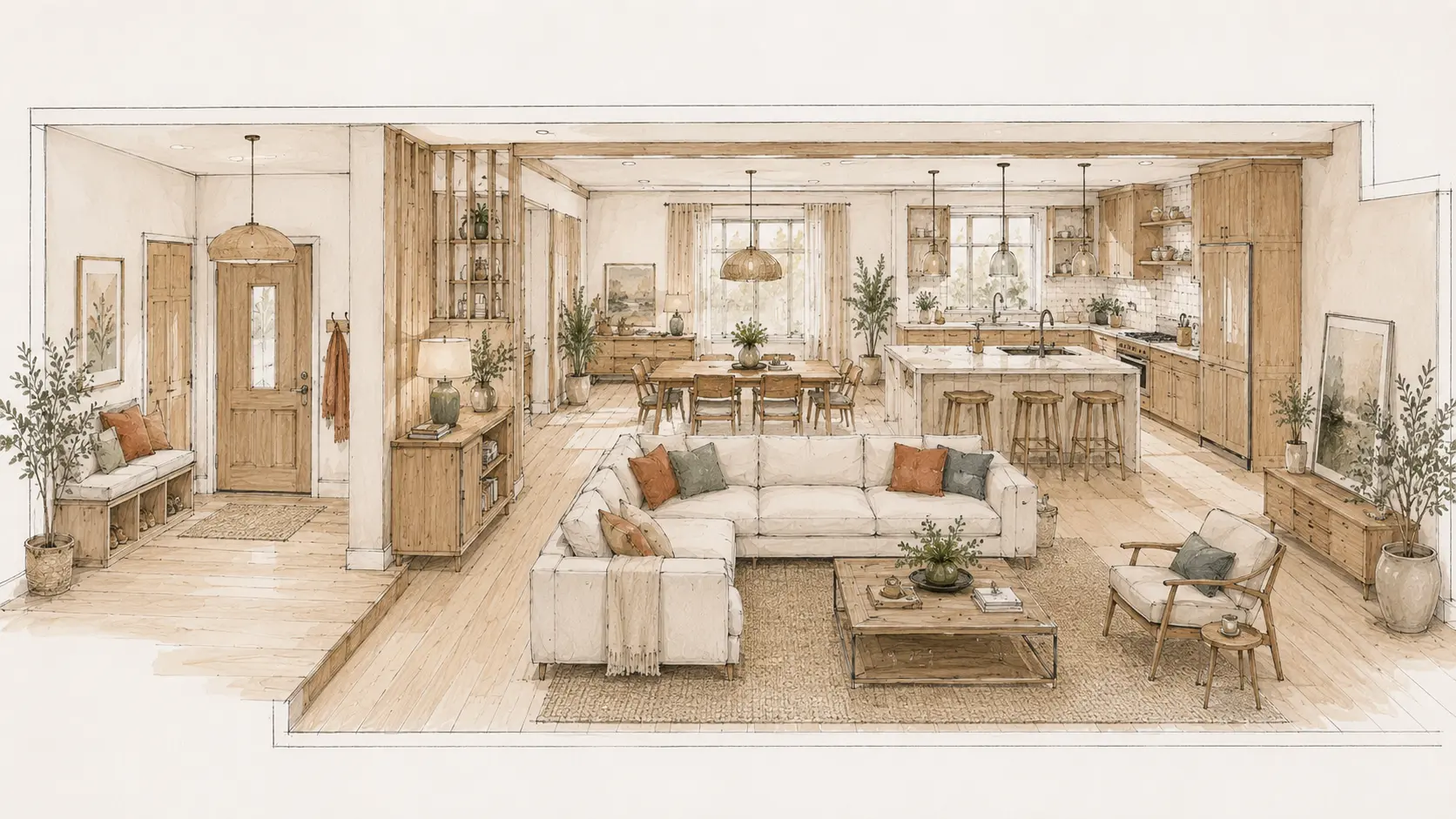 projet déco - croquis espaces lies projet deco haut rhin