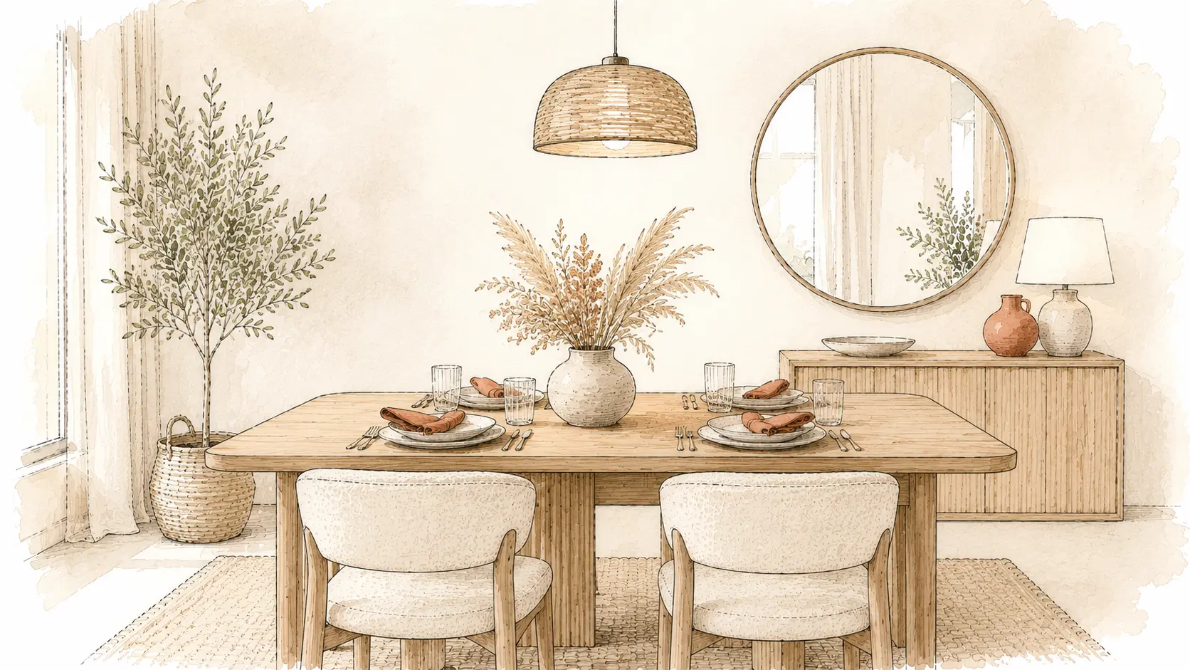 Pack Investissement & Conciergerie 2 décoration location courte durée décoration location courte durée - croquis location airbnb restylee