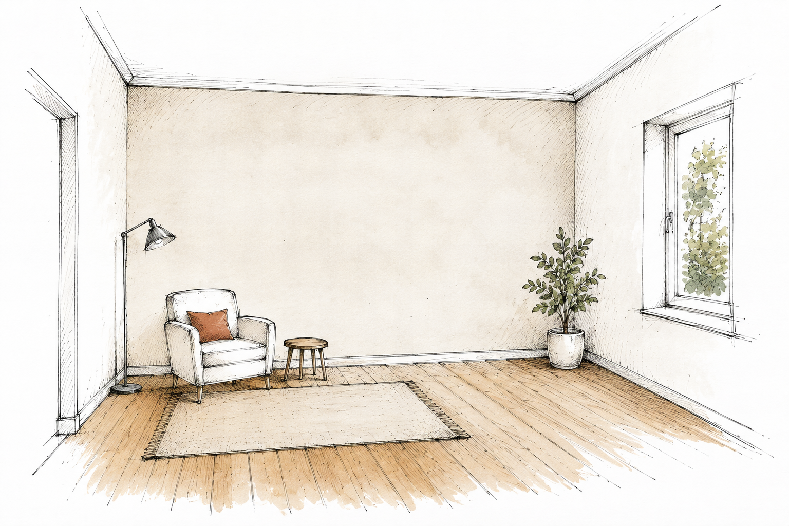 Conseil déco 3 Conseil déco à Mulhouse Conseil déco à Mulhouse - croquis piece probleme decoration interieur mulhouse 1