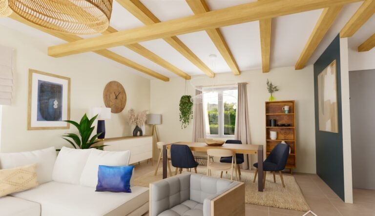 vue salon projet 3D décoration d'intérieur