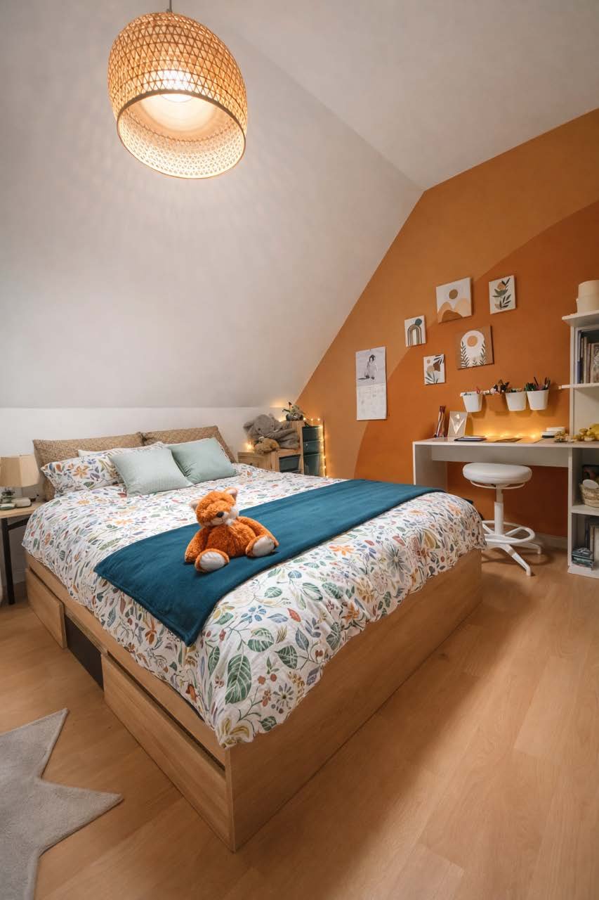 Décoratrice d'intérieur à Mulhouse - chambre ado coloree et cosy