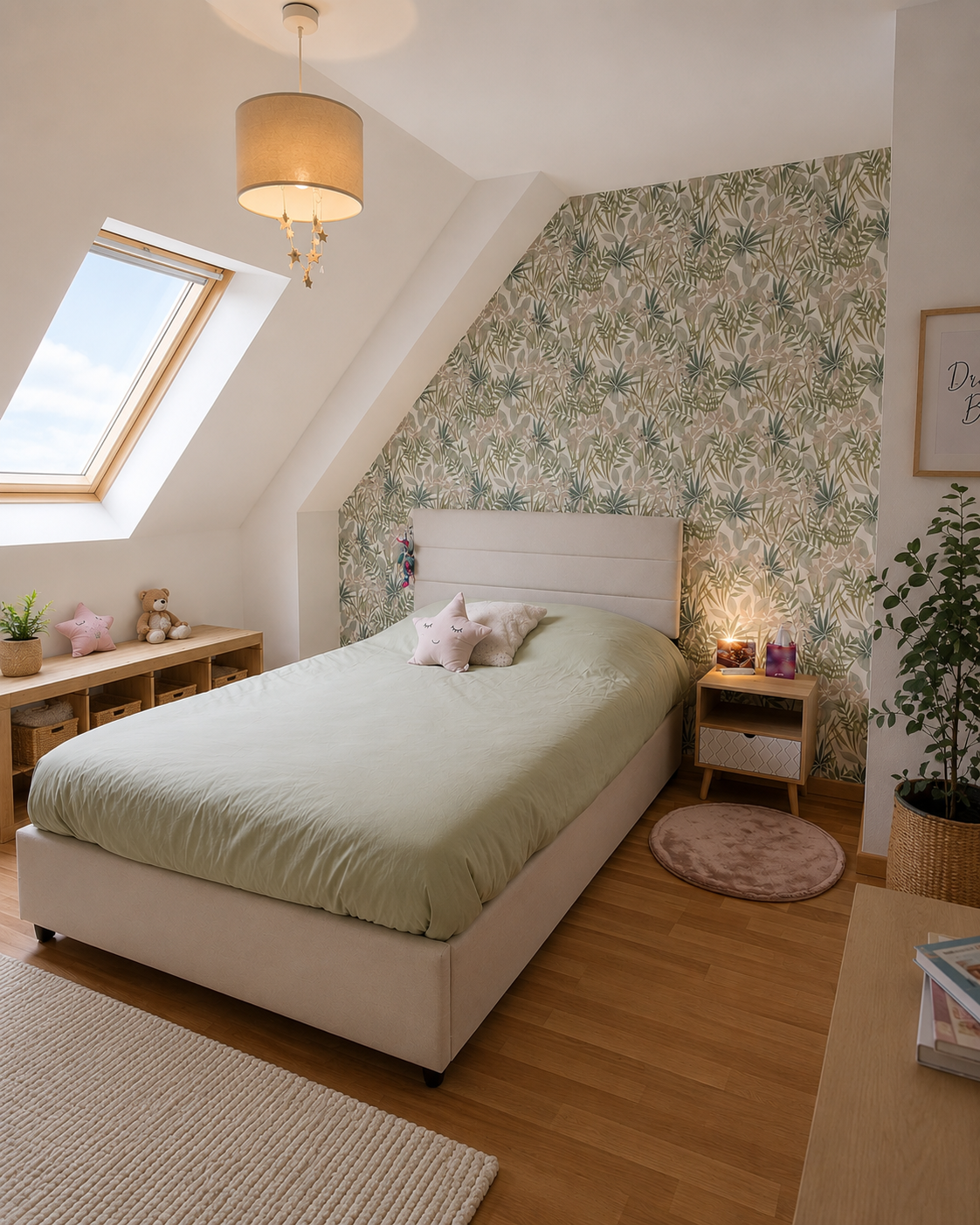 Décoratrice d'intérieur à Mulhouse - chambre cosy de petite fille grand lit