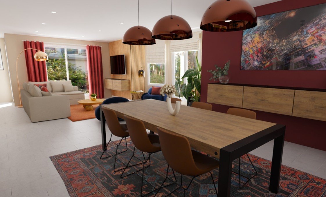Décoratrice d'intérieur à Mulhouse - sejour chic et elegant vue generale 1